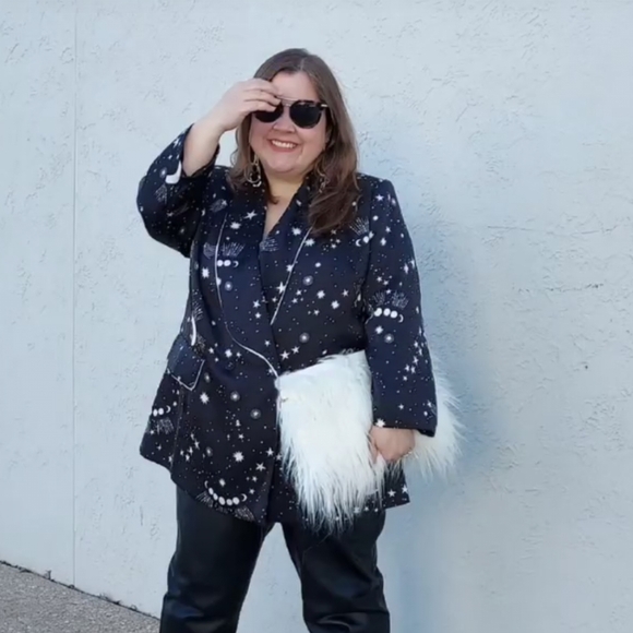 ELOQUII celestial print blazer size 14 - Picture 4 of 9